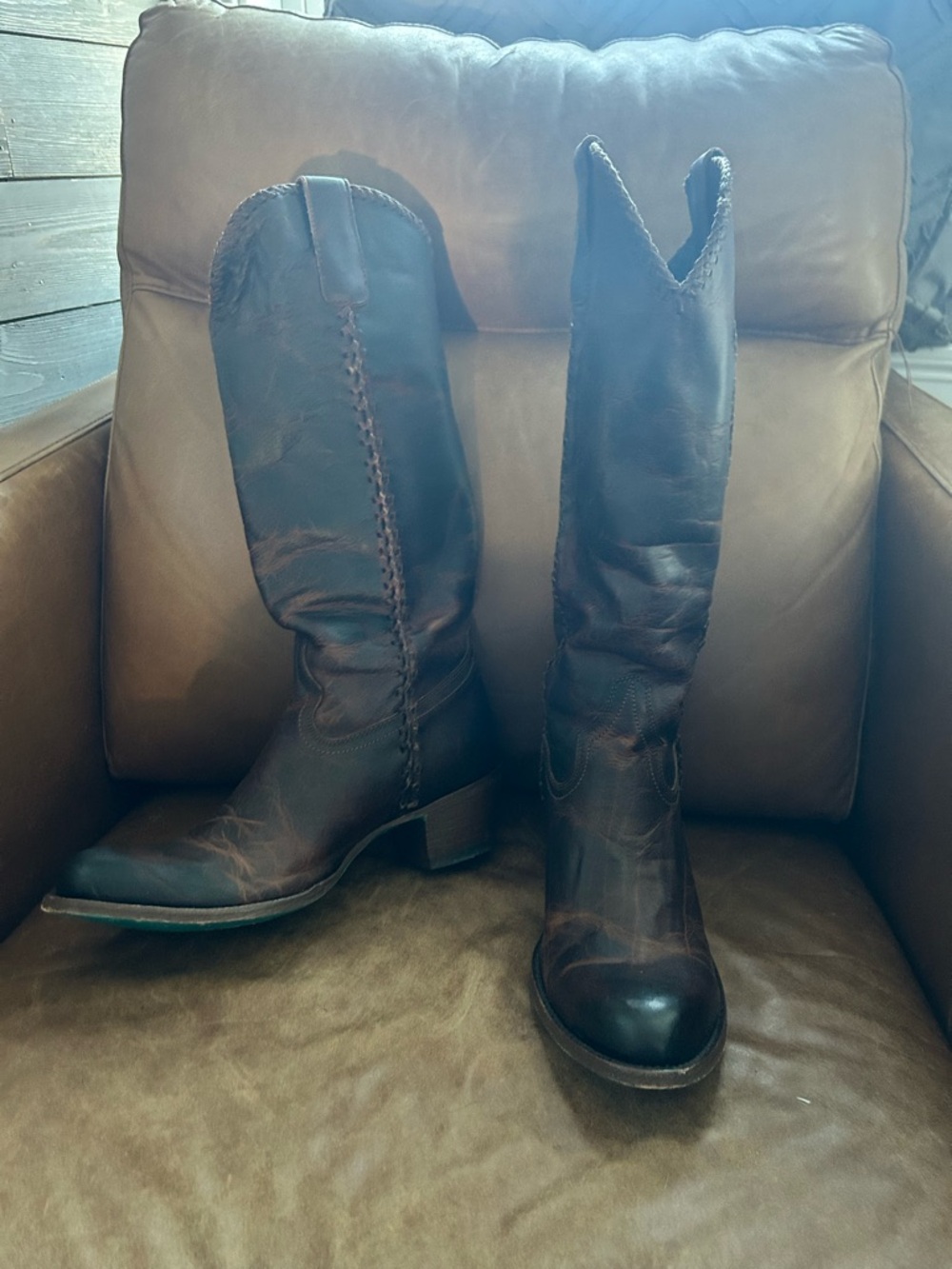 Lane Plain Western Distressed Boot Cognac 11
